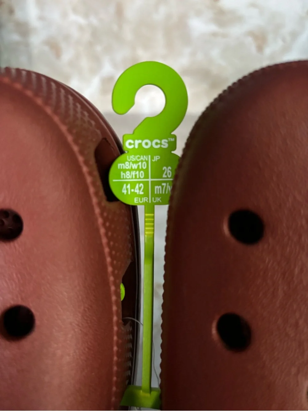 CROCS Kids Classic Clog in Brick Brown 8 men’s 10 woman’s